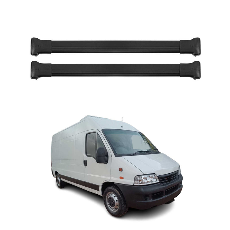 Barres de toit transversales pour Fiat Ducato 2006-2024 Aluminium Noir