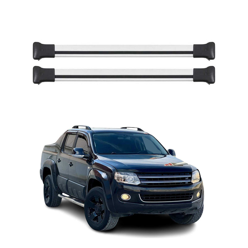 Barres de toit transversales pour VW Amarok 2010-2025 Aluminium Gris 2x
