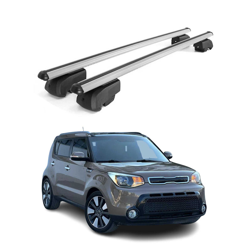 Barres de toit Transversales pour Kia Soul 2014-2019 Aluminium Gris ABE