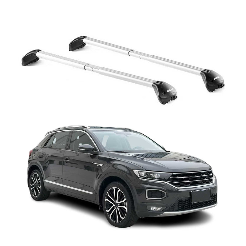 Barres de toit transversales pour VW T-Roc A11 2017-2025 Gris Argenté 2x ABE