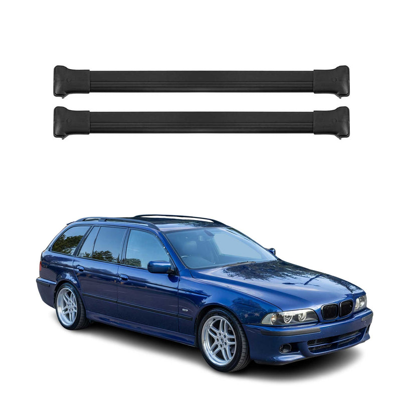 Barres de toit transversales pour BMW Serié 5 E39 1996-2004 Aluminium Noir