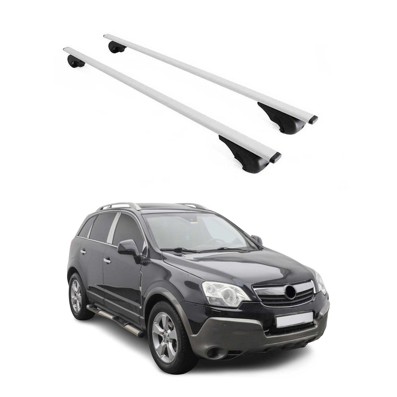 Barres de toit Transversales pour Opel Antara 2006-2017 Fer Argent