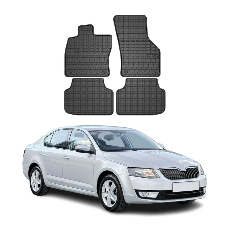 Tapis de Sol pour Skoda Octavia 2012-2019 Caoutchouc Noir