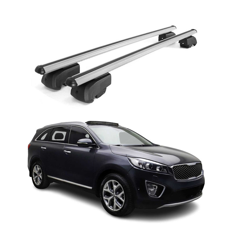 Barres de toit Transversales pour Kia Sorento 2016-2020 Aluminium Gris ABE
