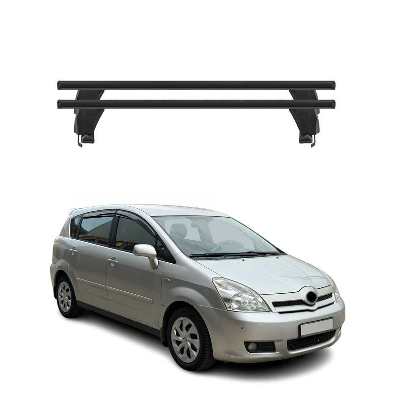 Barres de toit Transversales pour Toyota Corolla Verso 2004-2007 Alu Noir 2x