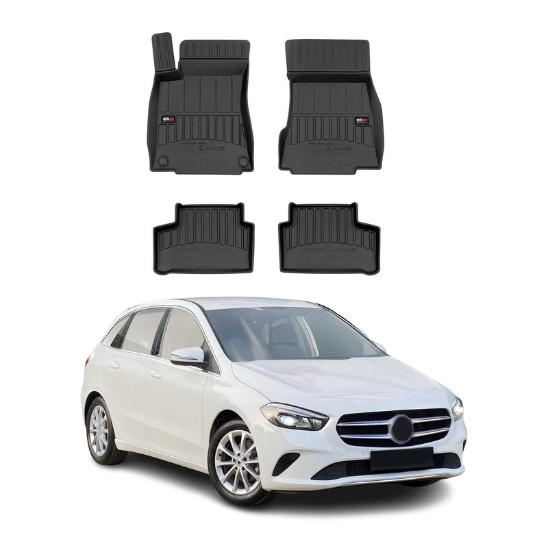 OMAC Tapis de sol en caoutchouc pour Mercedes Classe B 2019-2025 Noir Premium