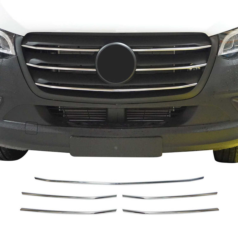 Moulure de Grille de Calandre pour Mercedes Sprinter 2018-2025 en Acier 5Pcs