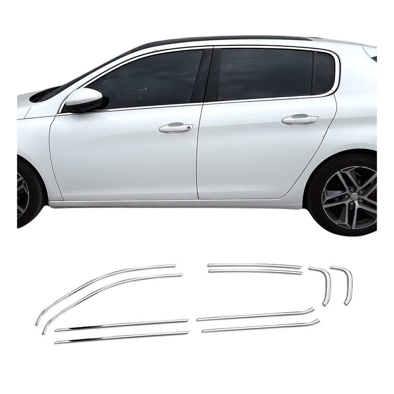 Garniture de Fenêtre pour Peugeot 308 HB 2013-2021 Acier Inox 10Pcs