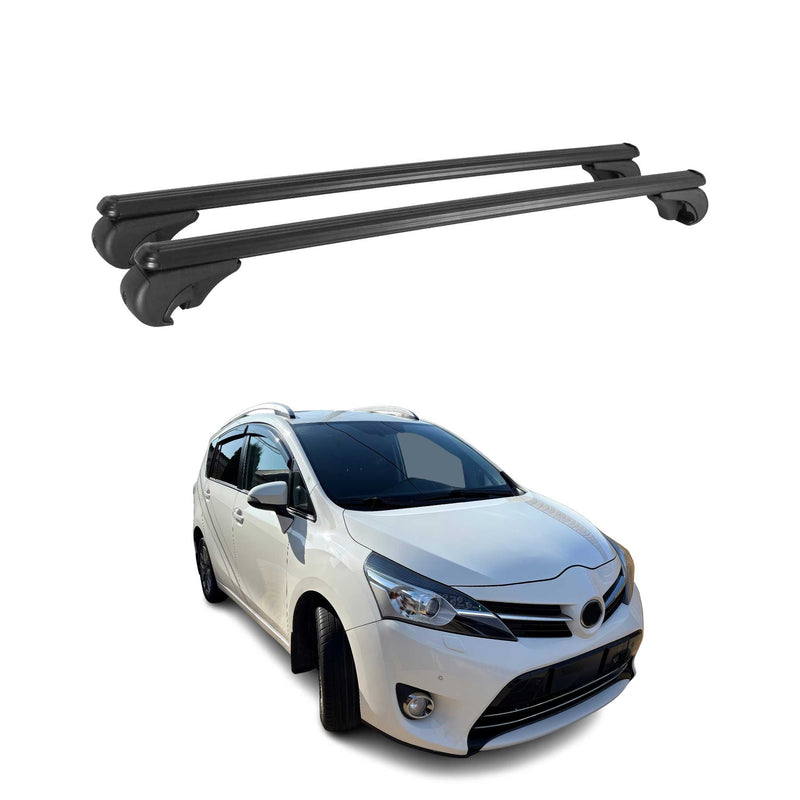 Barres de toit Transversales pour Toyota Verso 2009-2020 Aluminium Noir