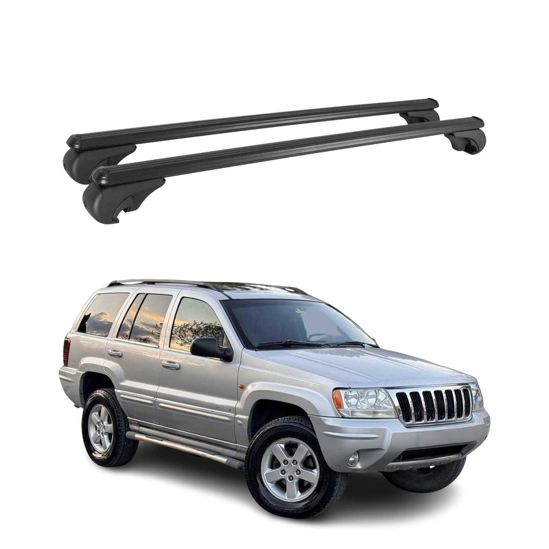 Barres de toit Transversales pour Jeep Grand Cherokee 1998-2004 Aluminium Noir