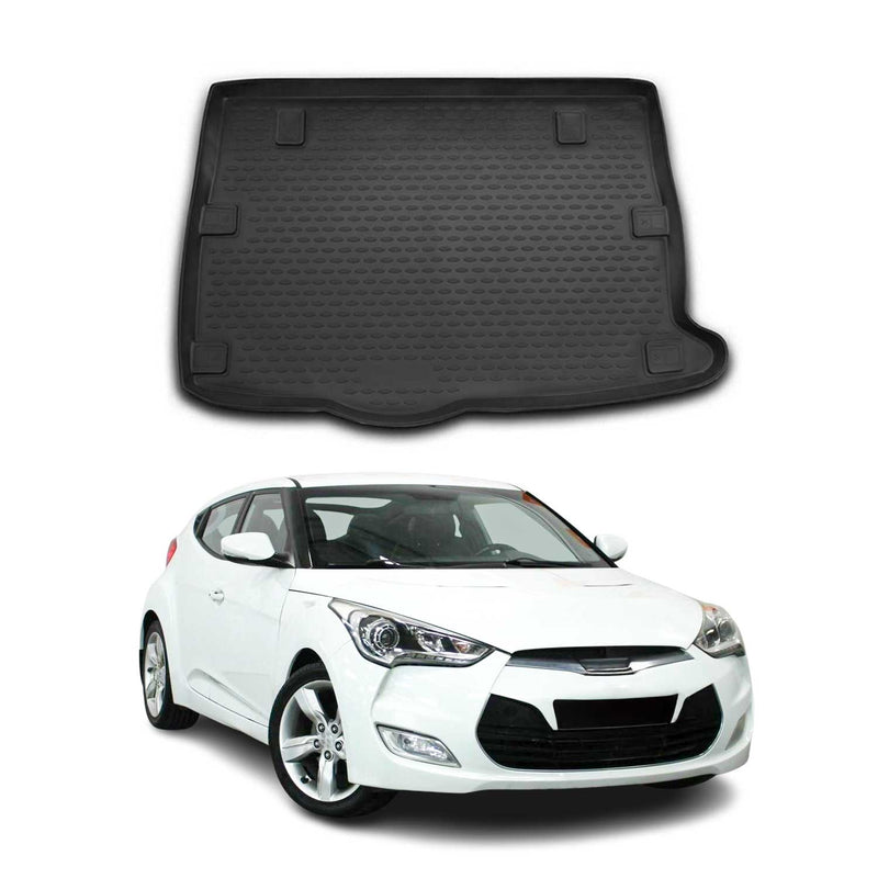 Tapis de Coffre pour Hyundai Veloster 2011-2017 en caoutchouc TPE 3D Noir 1Pcs