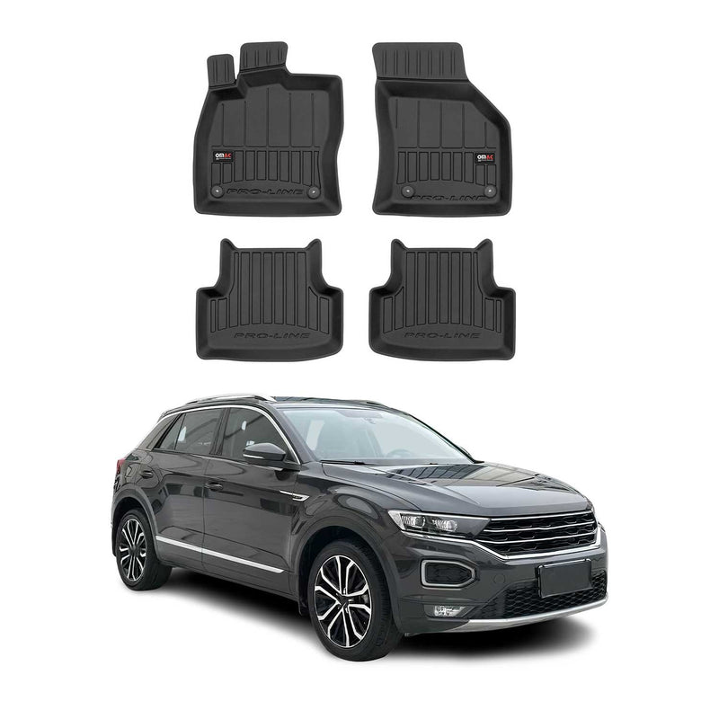 OMAC Tapis de sol en caoutchouc pour VW T-Roc 2017-2025 Noir Premium