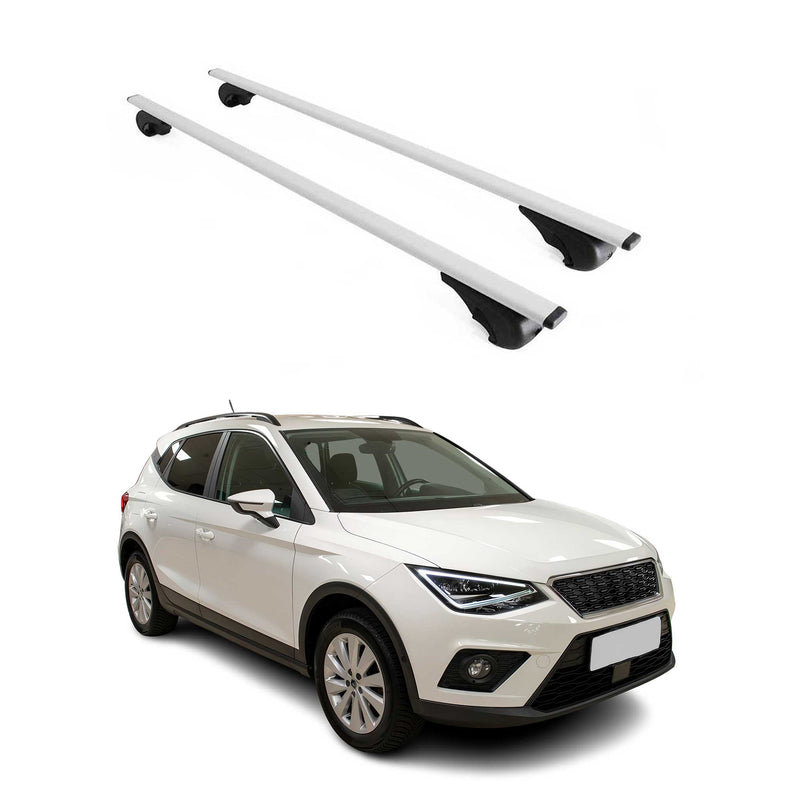Barres de toit Transversales pour Seat Arona 2017-2024 Fer Argent