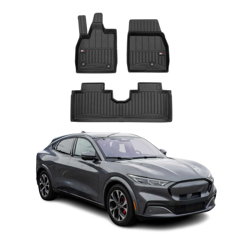 OMAC Tapis de sol en caoutchouc pour Ford Mustang Mach-E 2020-2025 Noir Premium