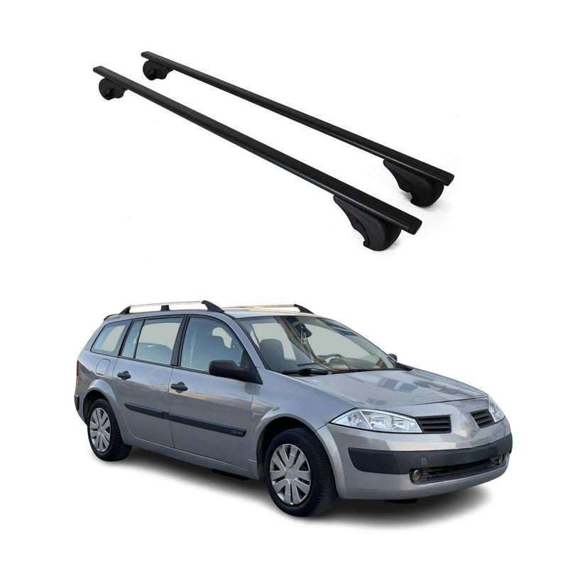 Barres de toit Transversales pour Renault Megane 2003-2009 Fer Noir