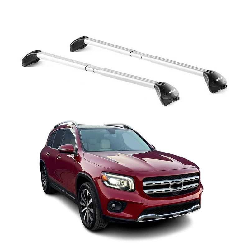 Barres de toit pour Mercedes GLB X247 2020-2025 5P Gris Argenté 2 pièces ABE