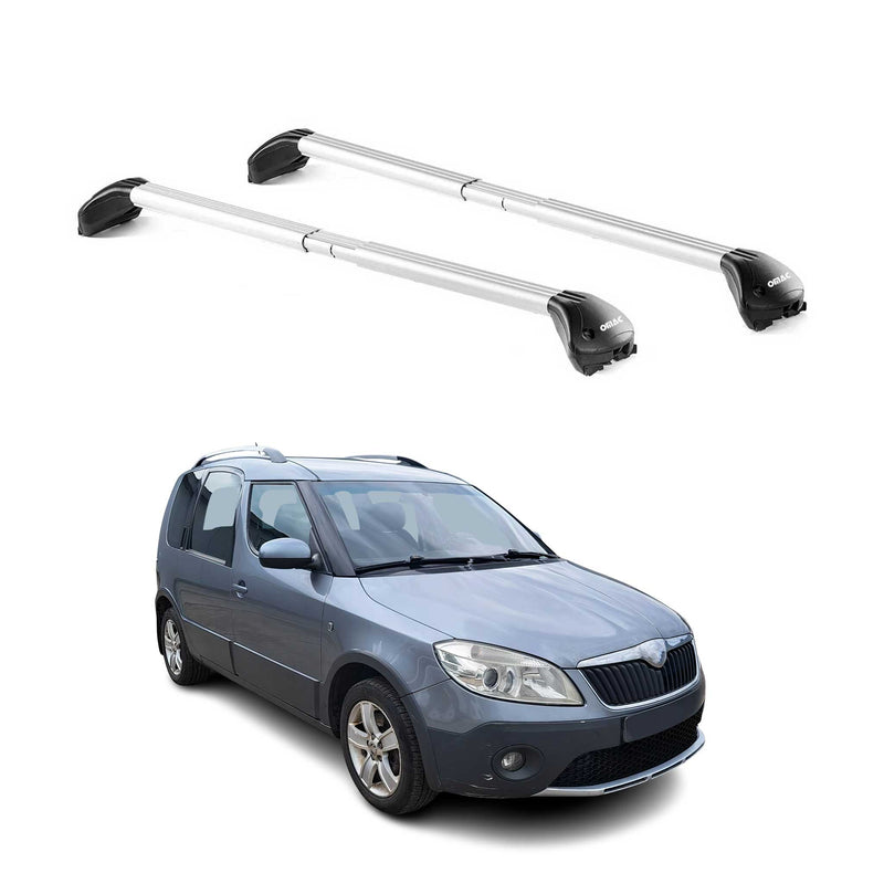 Barres de toit pour Skoda Roomster/Praktik/Scout 2006-2015 5P Gris 2 pièces ABE