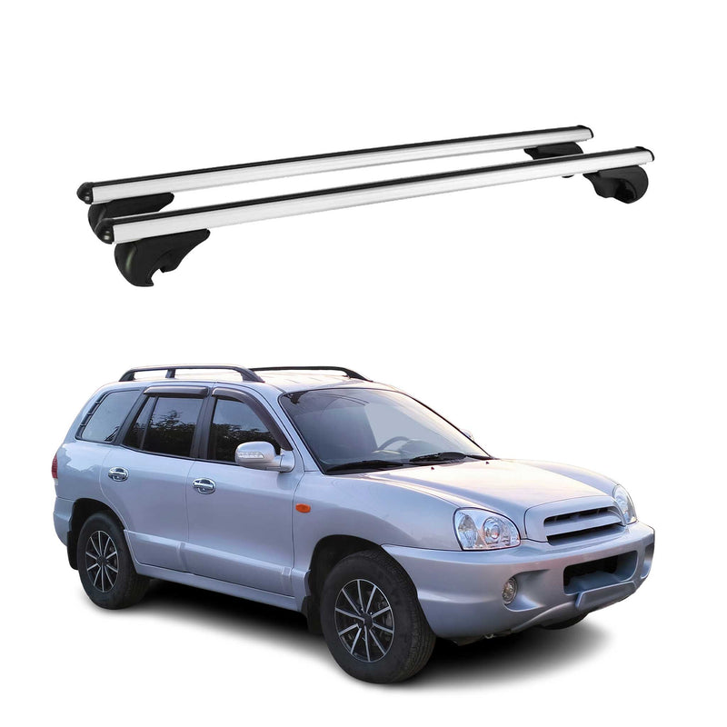 Barres de toit Transversales pour Hyundai Santa Fe 2001-2012 Aluminium Argent