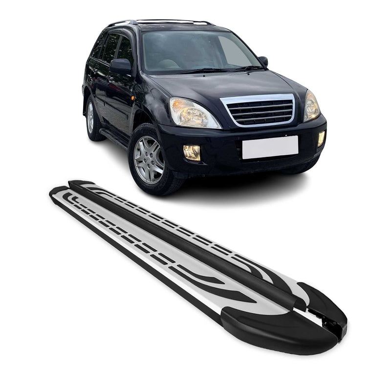 Marchepieds Latéraux pédale pour Chery Tiggo 2005-2014 Aluminium Gris Noir 2x