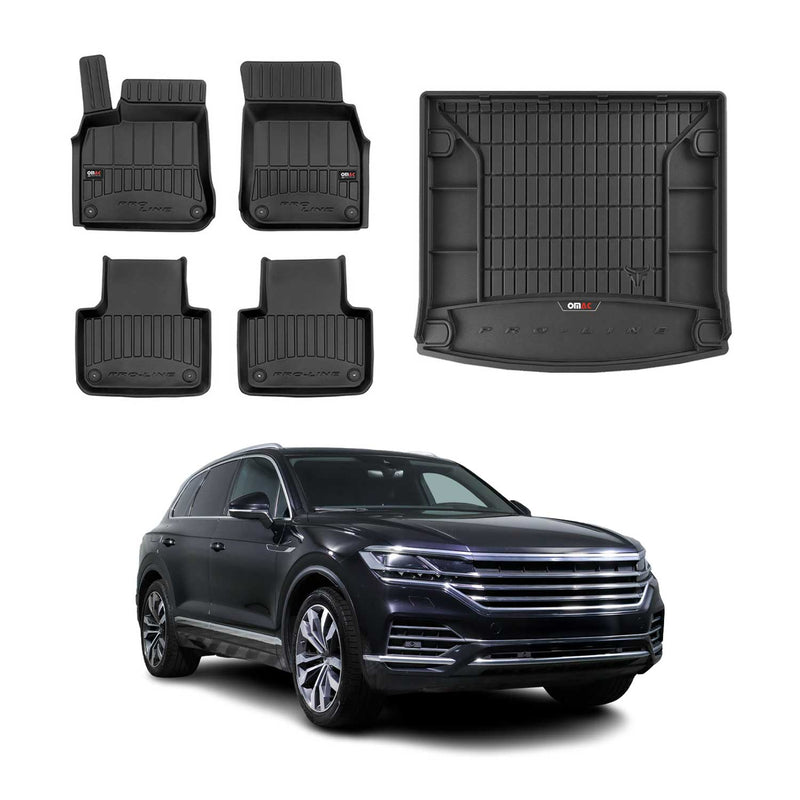 Kit Tapis de Sol et Coffre pour VW Touareg 2017-2022 TPE Noir