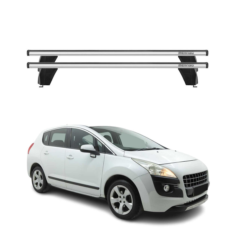 Menabo Barres de toit Transversales pour Peugeot 3008 2009-2016 Gris ABE 2x