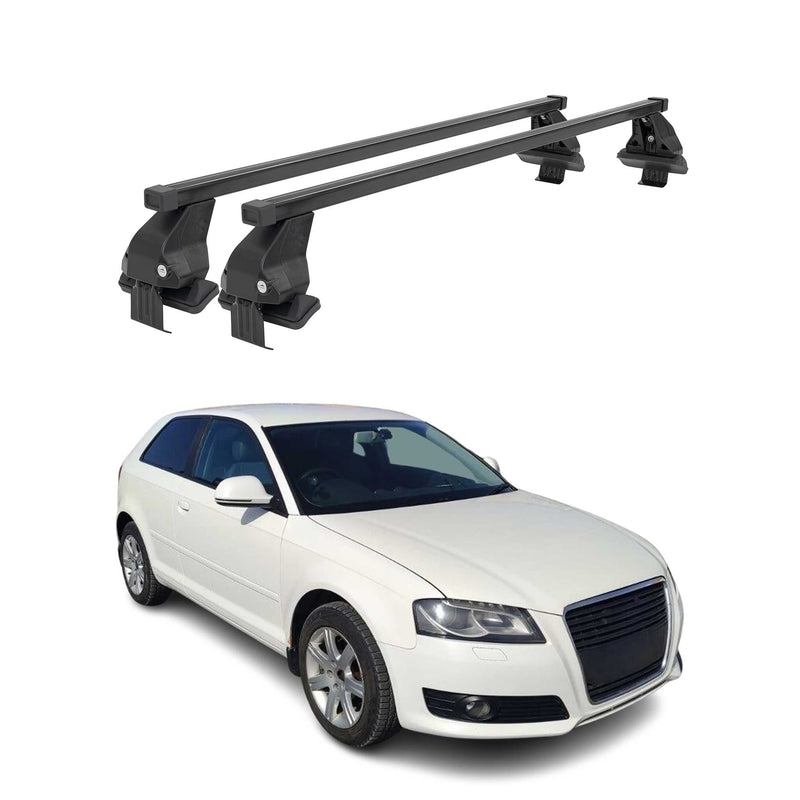 Barres de toit transversales Menabo pour Audi A3 8PA Sportback 2005-2013 Noir