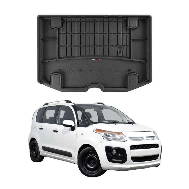 Tapis de Coffre Voiture pour Citroen C3 Picasso 2009-2017 TPE Noir