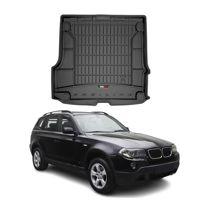 OMAC Tapis de coffre caoutchouc pour BMW X3 E83 2003-2010 Noir Premium