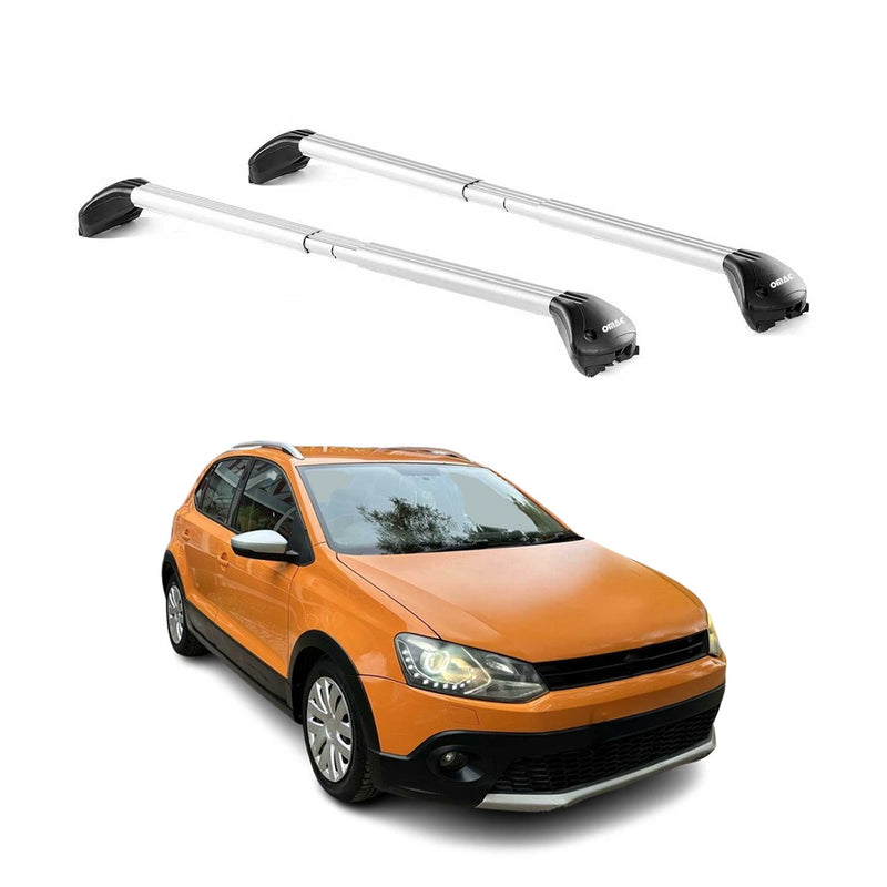 Barres de toit pour VW Polo V Cross 6R 2010-2017 Gris Argenté 2 pièces ABE