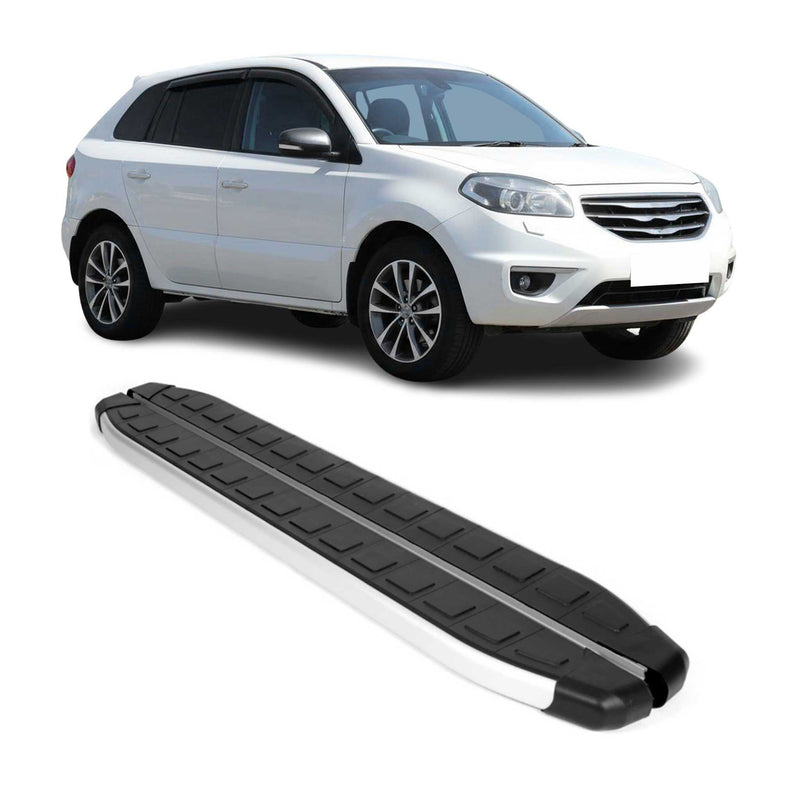 Marchepieds Latéraux pour Renault Koleos 2007-2017 Aluminium Noir Gris 2Pcs