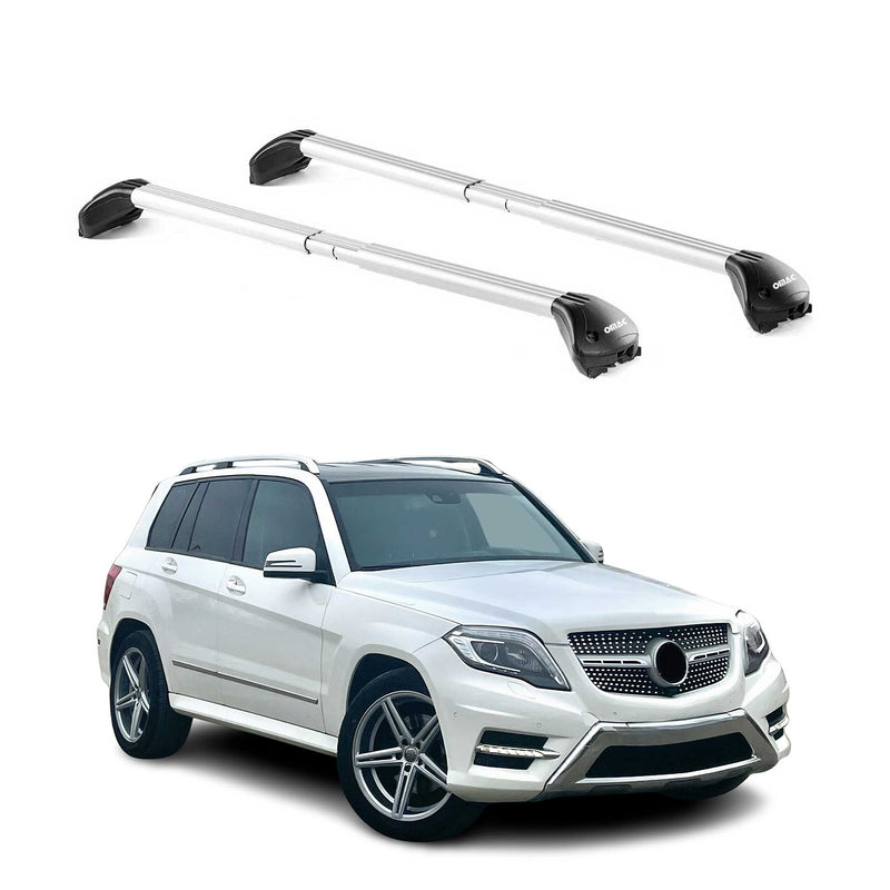 Barres de toit pour Mercedes GLK X204 2008-2015 5P Gris Argenté 2 pièces ABE