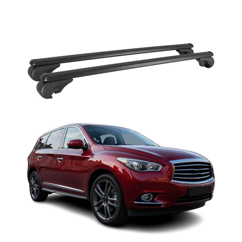 Barres de toit Transversales pour Infiniti QX60 2012-2017 Aluminium Noir