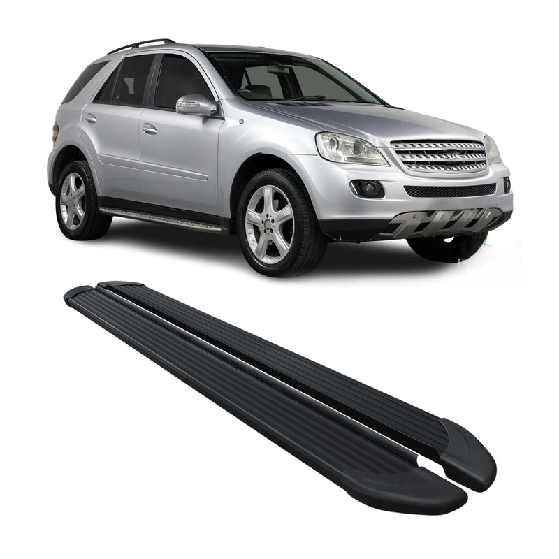 Marchepieds Latéraux pour Mercedes Classe M W164 2006-2011 Noir Aluminium 2Pcs