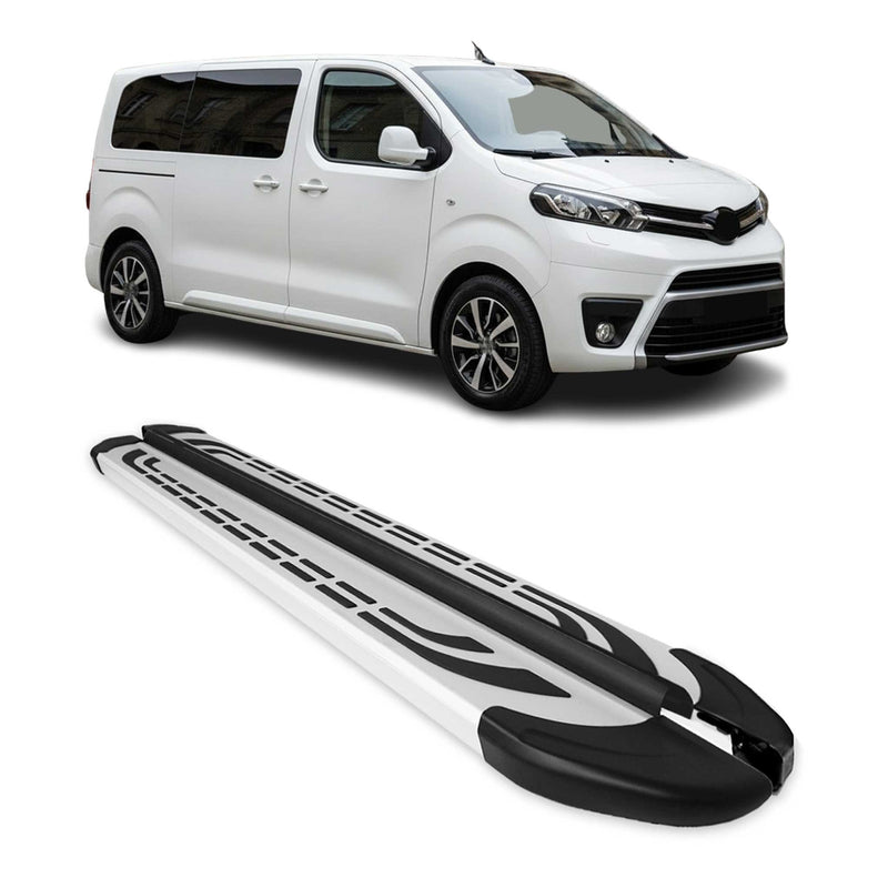 Marchepieds Latéraux pour Toyota Proace 2017-2025 Aluminium Gris L1 Court 2Pcs