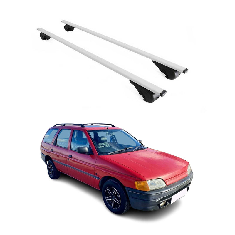 Barres de toit Transversales pour Ford Escort 1991-1999 Fer Argent
