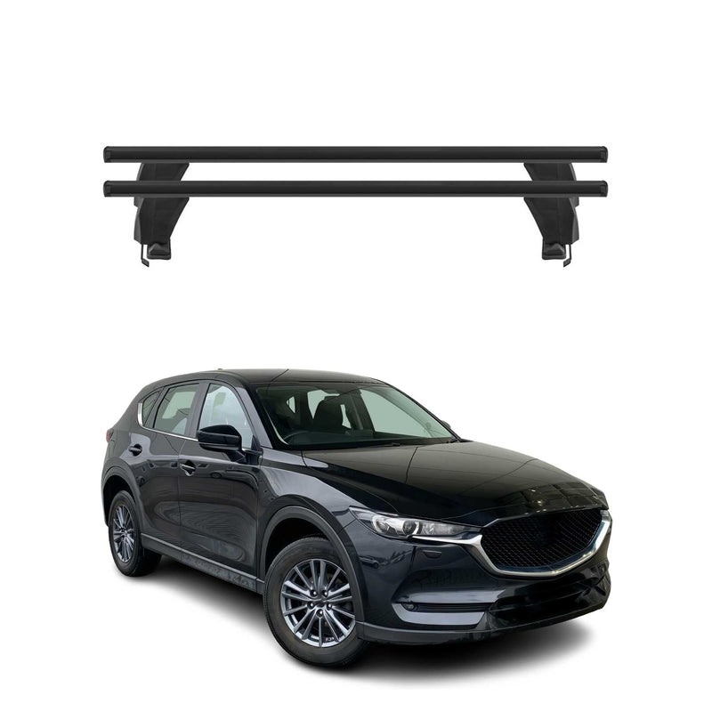 Menabo Barres de toit Transversales pour Mazda CX-5 2017-2025 Noir ABE 2x