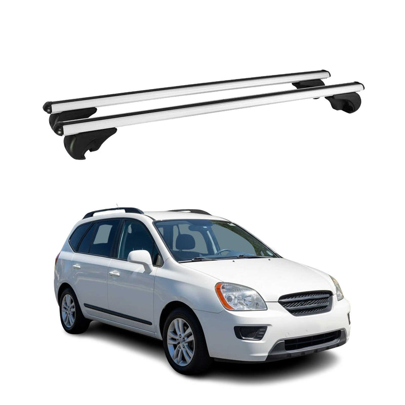 Barres de toit Transversales pour Kia Carens 2002-2006 Aluminium Argent