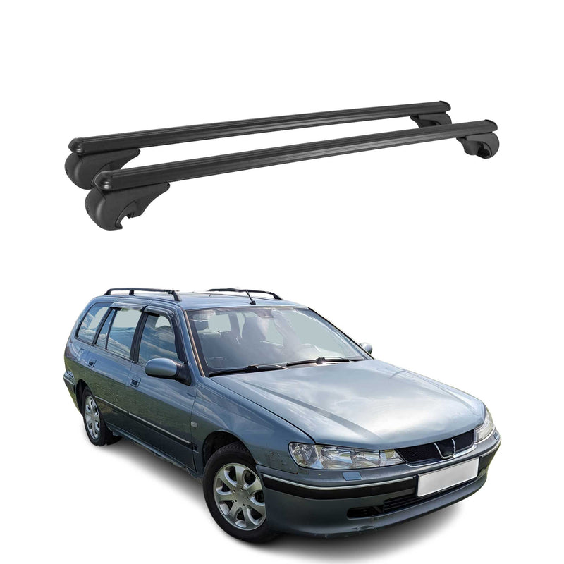 Barres de toit Transversales pour Peugeot 406 1999-2005 Aluminium Noir