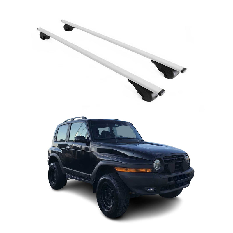 Barres de toit Transversales pour Ssangyong Korando 1996-2006 Fer Argent