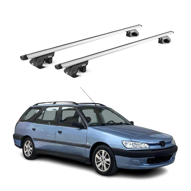 Barres de toit transversales pour Peugeot 306 Break 1994-2002 Alu Gris 2x ABE