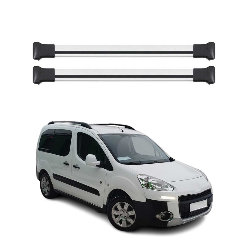 Barres de toit transversales pour Peugeot Partner Tepee 2008-2018 argent ABE