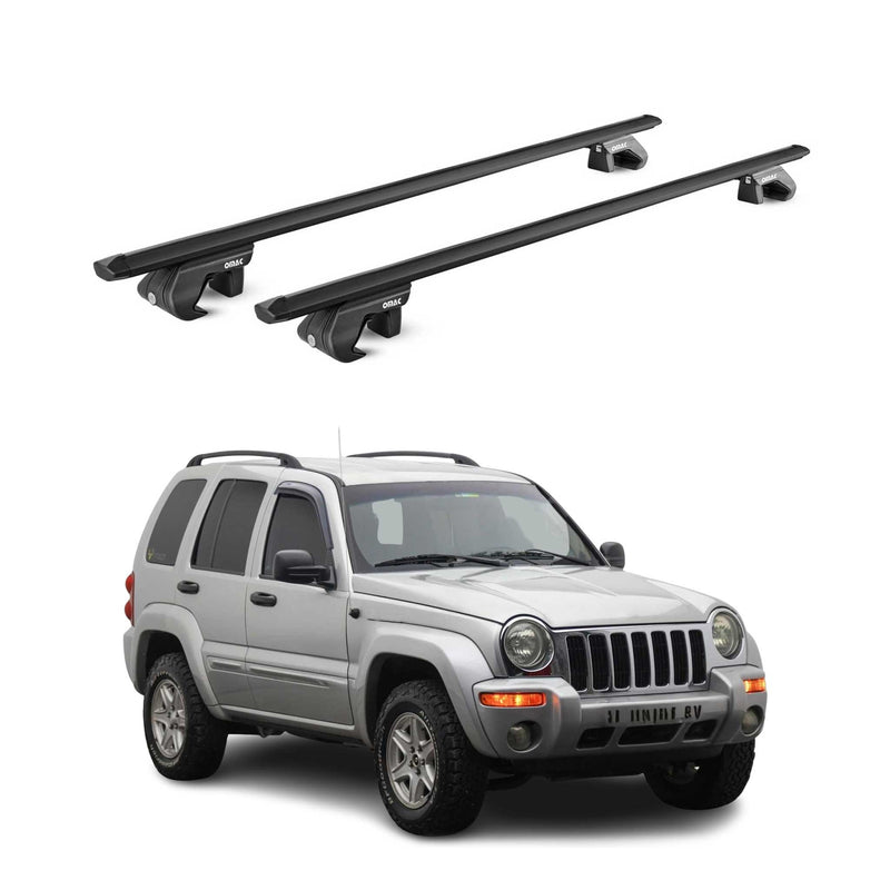 Barres de toit transversales pour Jeep Cherokee KJ KK 2001-13 5 P Noir 2x ABE