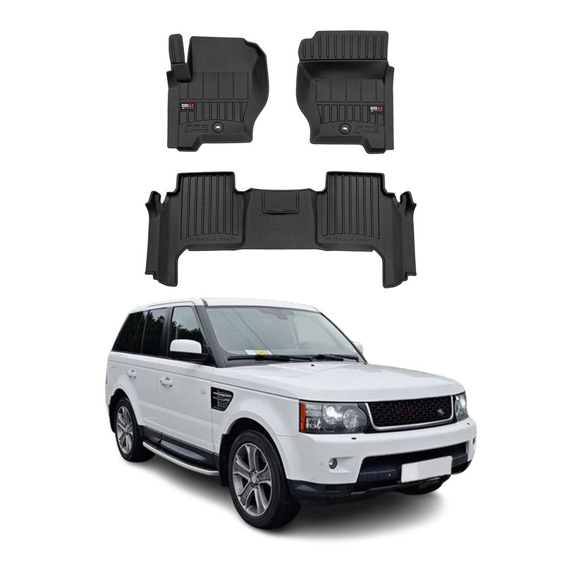 OMAC Tapis de sol en caoutchouc pour Range Rover Sport 2005-2013 Noir Premium
