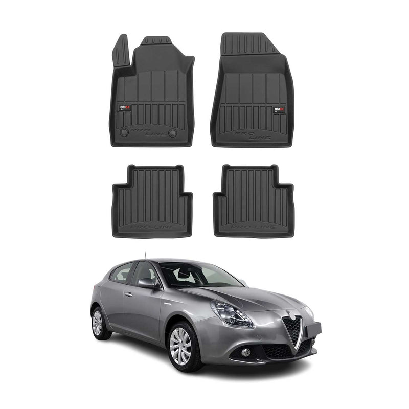 OMAC Tapis de sol caoutchouc pour Alfa Romeo Giulietta 2010-2020 Noir Premium