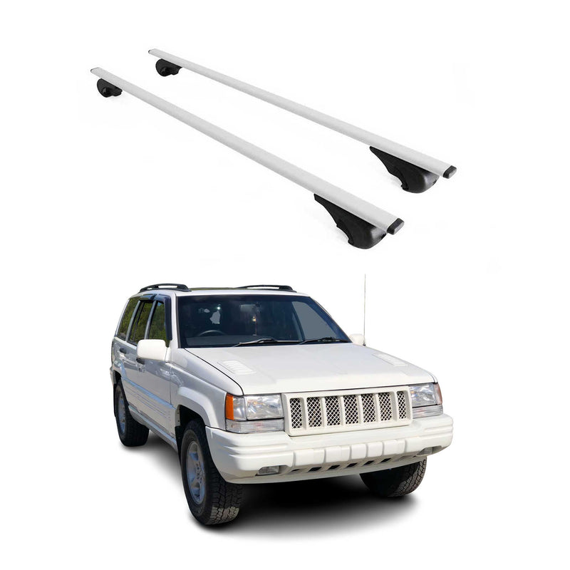 Barres de toit Transversales pour Jeep Grand Cherokee 1991-1999 Fer Argent
