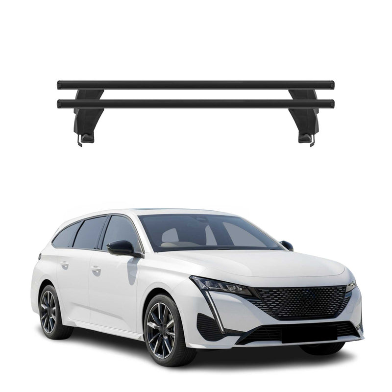 Barres de toit transversales pour Peugeot 308 Break III 2021-2025 Alu Noir 2x
