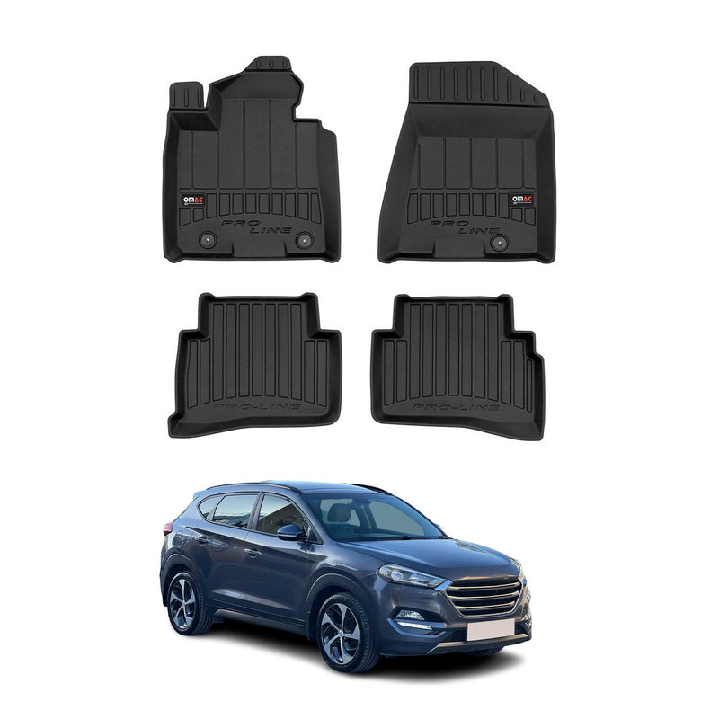 OMAC Tapis de sol en caoutchouc pour Hyundai Tucson 2015-2020 Noir Premium