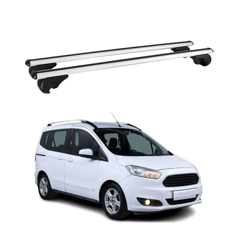 Barres de toit Transversales pour Ford Tourneo Courier 2014-2024 Alu Argent