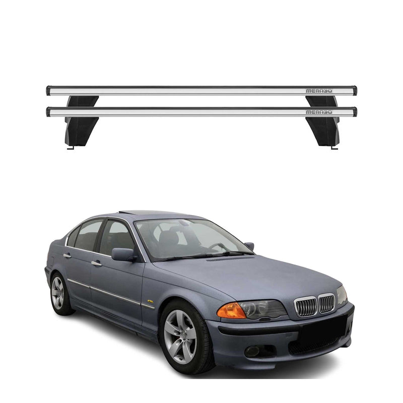 Menabo Barres de toit transversales pour BMW Série 3 E46 Berline 98-07 Alu Gris