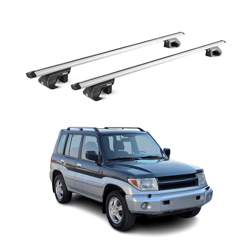 Barres de toit ABE pour Mitsubishi Pajero V60 2000-2006 5 P Alu Gris 2x